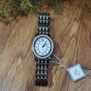 NWT August Steiner Graphite Gray & Crystal Dial Watch